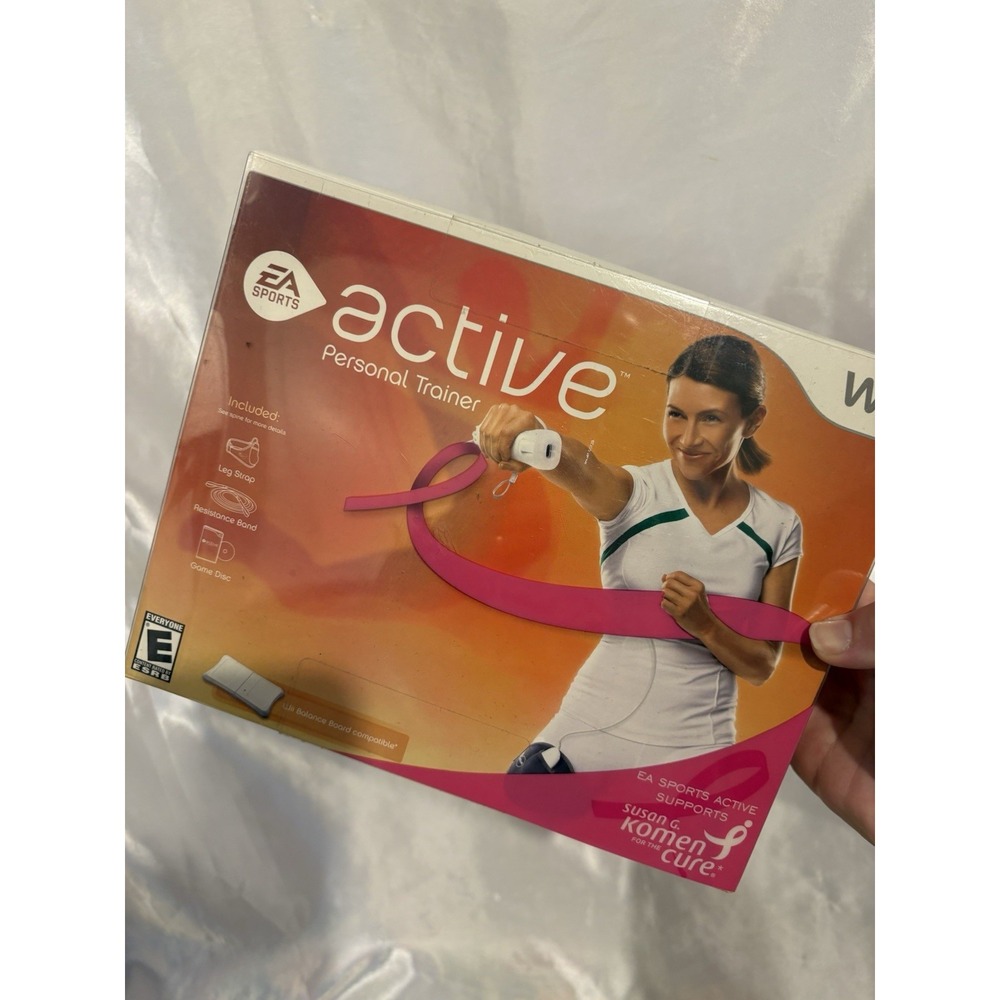 Wii Active Personal Trainer Package Game Disc Leg Strap Resistance Band NIB